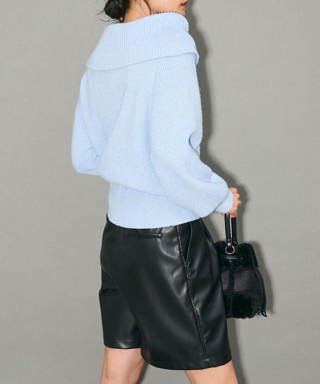 Green Parks オフショルダーニット Blue