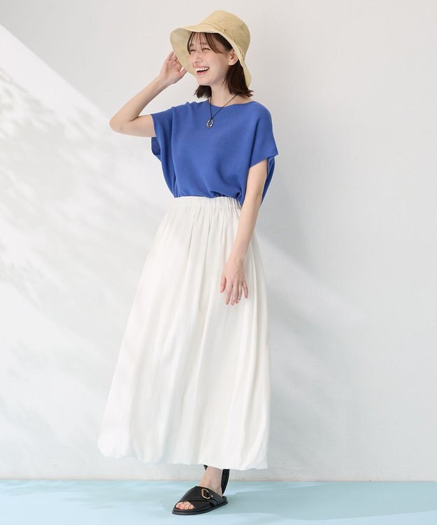 ANY L 【撥水/ウエストゴム】バルーンスカート ホワイト