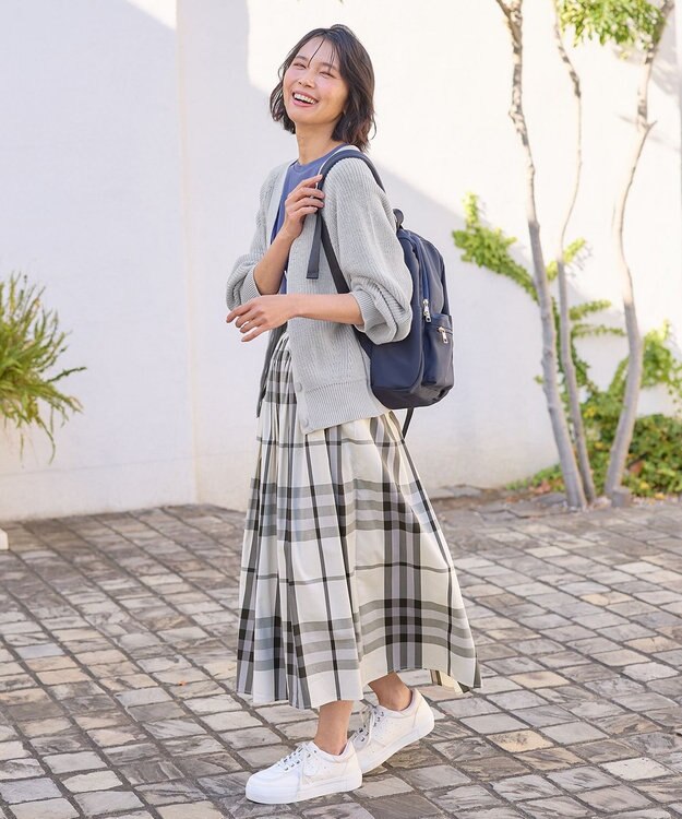 ANY 【洗濯機可/UVカット/アンチピリング】コットンＶネックカーディガン グレー