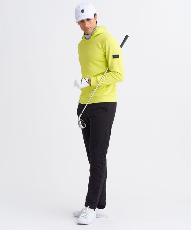 23区GOLF 【MEN】ストレッチ裏フリースフーディー 黄緑系
