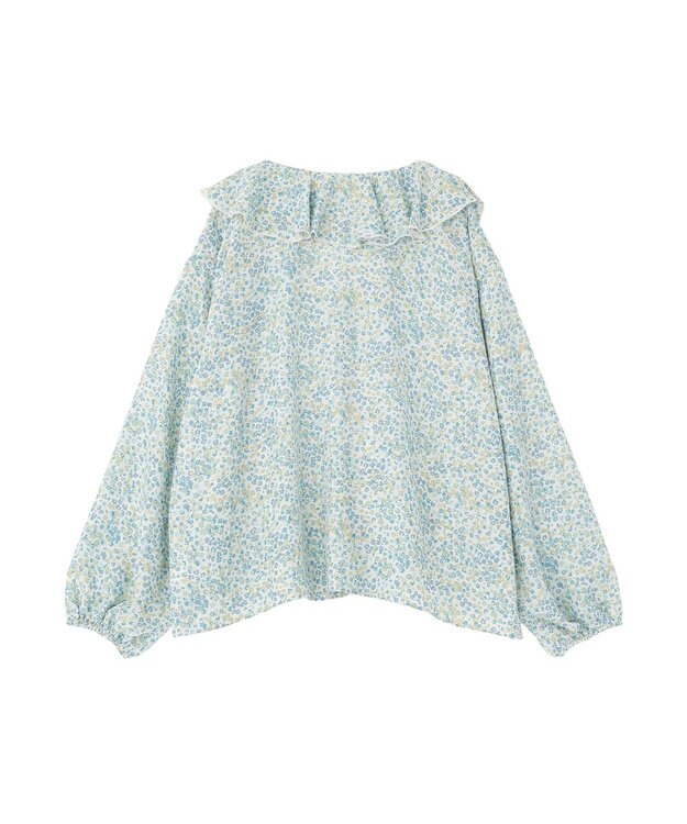 Green Parks 花柄フリルブラウス Black