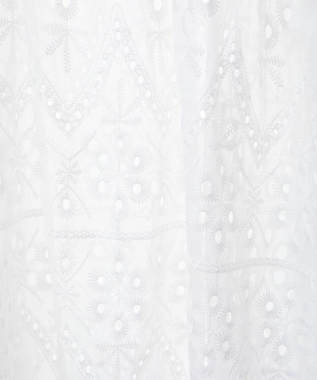 earth music&ecology パフスリーブ楊柳刺繍チュニック White