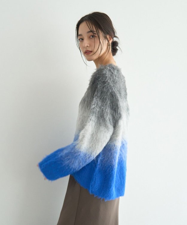 YECCA VECCA グラデーションシャギーニット Blue