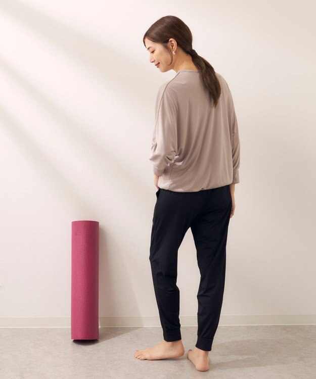 OP／FILA 【Kappa】フィットネスウェア 上下セット 長袖Ｔシャツ＋ロングパンツ ベージュ