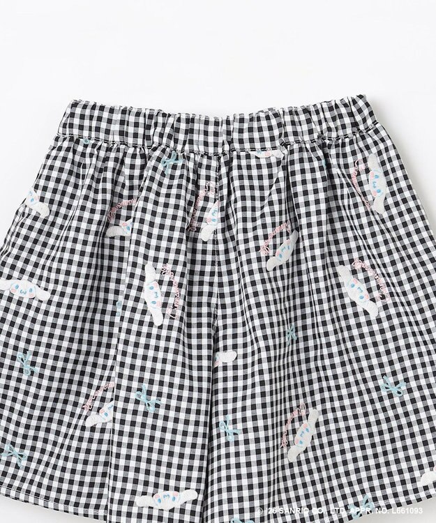 ANY KIDS 【シナモロール×ANY KIDS】刺繍 ギンガムキュロット ブラック×ギンガム