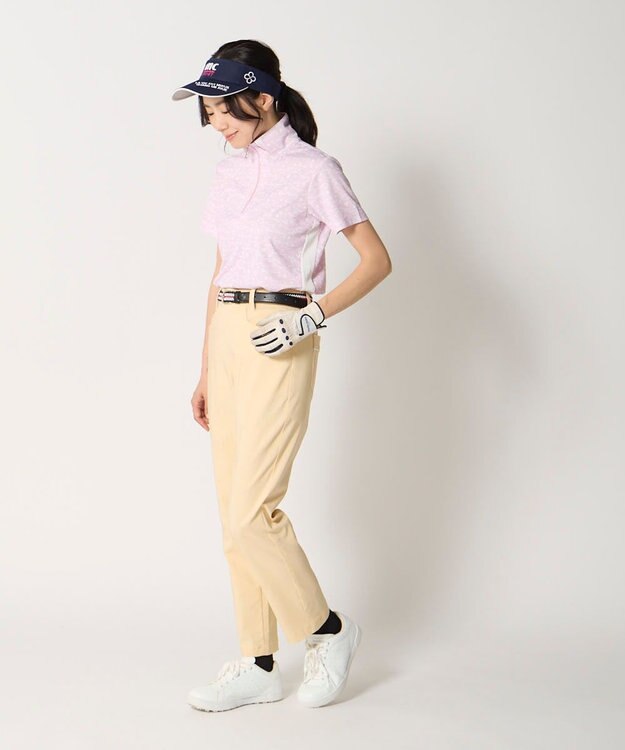 FILA GOLF／marie claire 【marie claire SPORT】 ハートデザイン柄ハーフジップ半袖シャツ ラベンダー