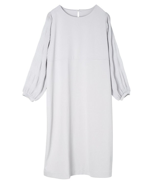 Green Parks マジョリカ袖ドッキングワンピース Gray