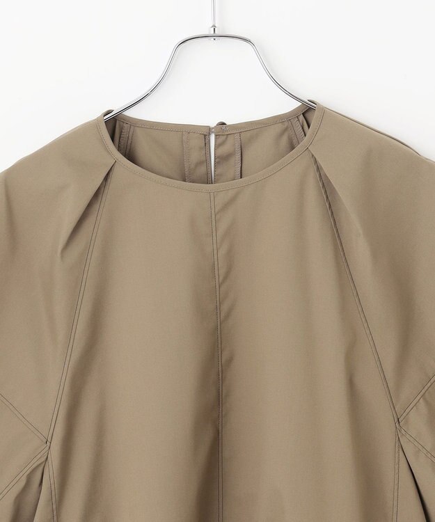 #Newans 【イージーケア】ラグランスリーブステッチブラウス カーキ系