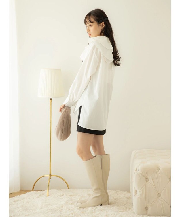 earth music&ecology ラッフルフリルチュニックブラウス Off White