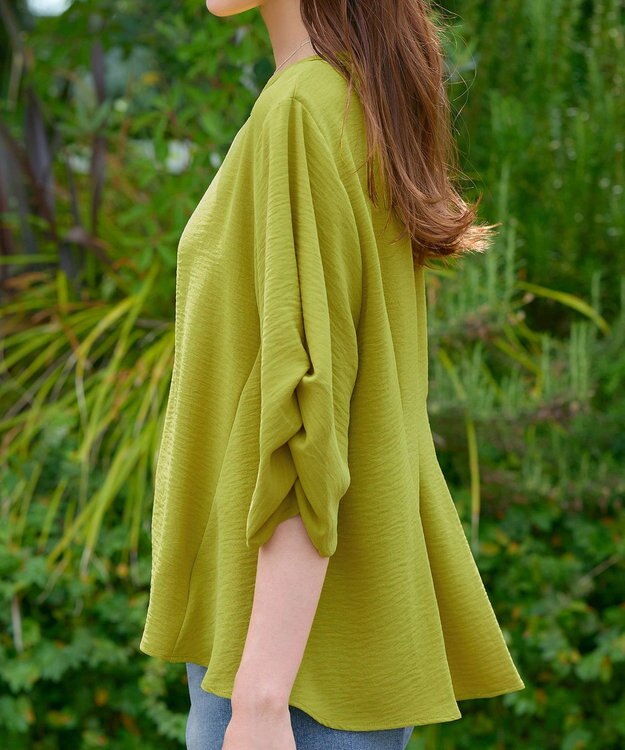 Tiaclasse 【洗える】麻調タックブラウス イエロー