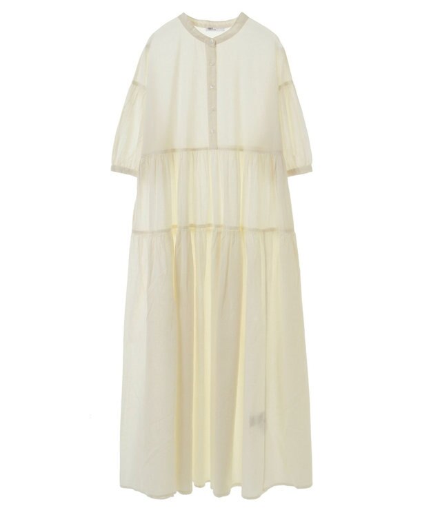CRAFT STANDARD BOUTIQUE インド綿ティアードマキシワンピース Ivory