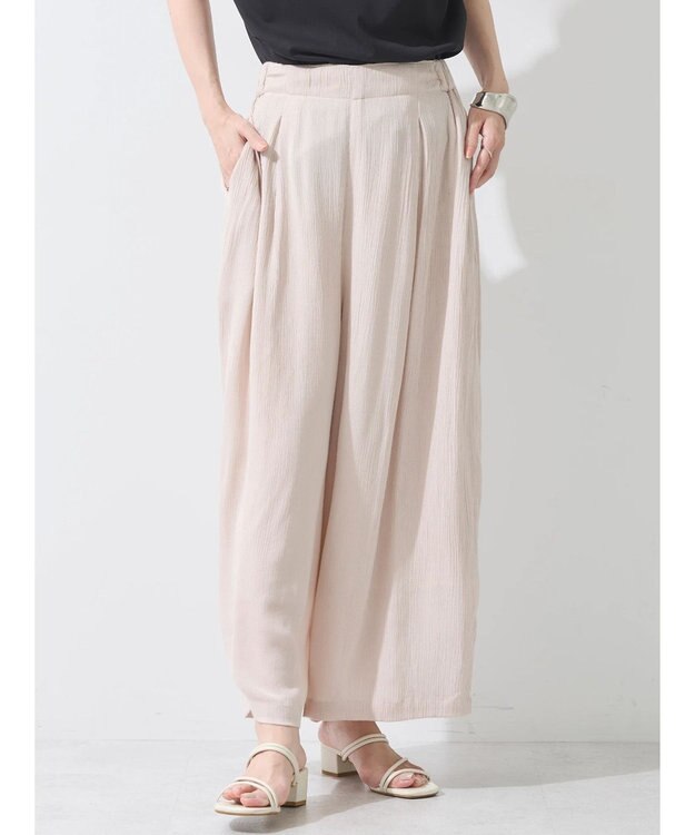 earth music&ecology レーヨンクレープイージーパンツ Beige