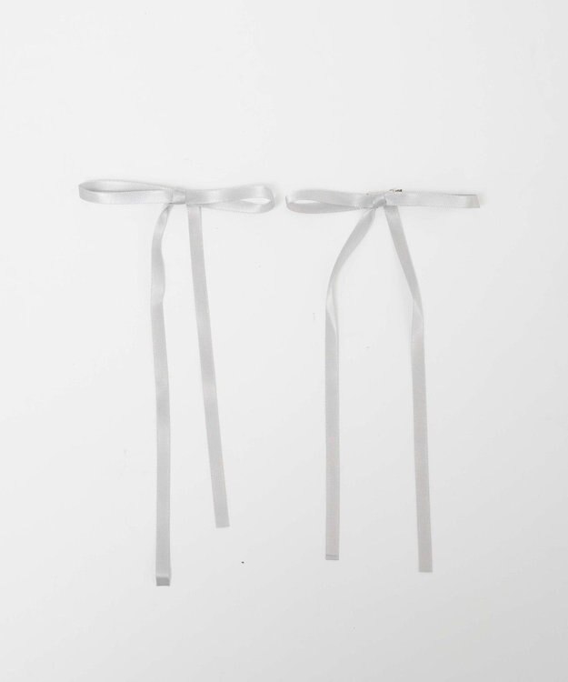 WEGO L2Pロングリボンヘアクリップ ライトグレー