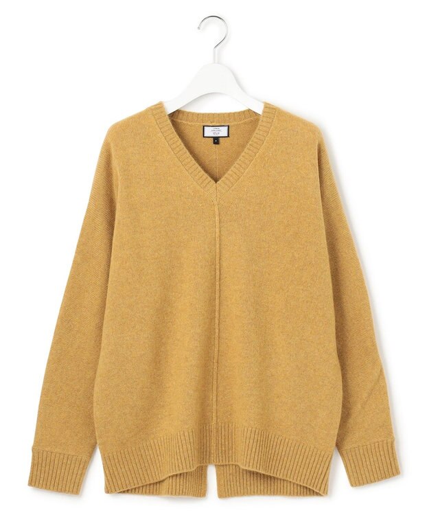 J.PRESS YORK STREET 【WOMEN】ウールカシミヤ ドルマンVニット イエロー系