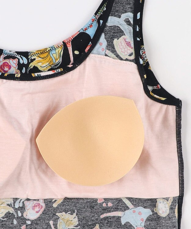 tsumori chisato SLEEP ツモリチサト インナー 綿混ベア天竺素材(身生地) パッド付き ノースリーブ タンクトップ レディース UCX565/ワコール ブラック