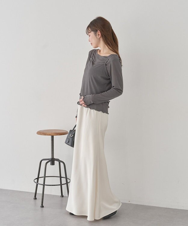 earth music&ecology 【SET2点】ツイストキャミレイヤードカットソー Gray