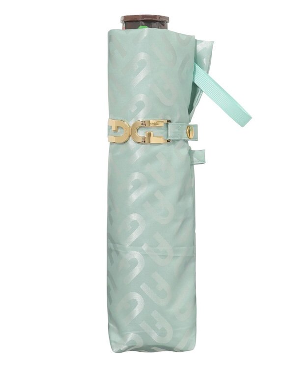 MOONBAT FURLA 折りたたみ傘 モノグラムジャガード UV 8本骨 日本製 ミントグリーン