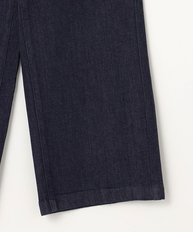 J.PRESS LADIES 【洗える】9ozストレッチ デニム ワイド パンツ インディゴ系
