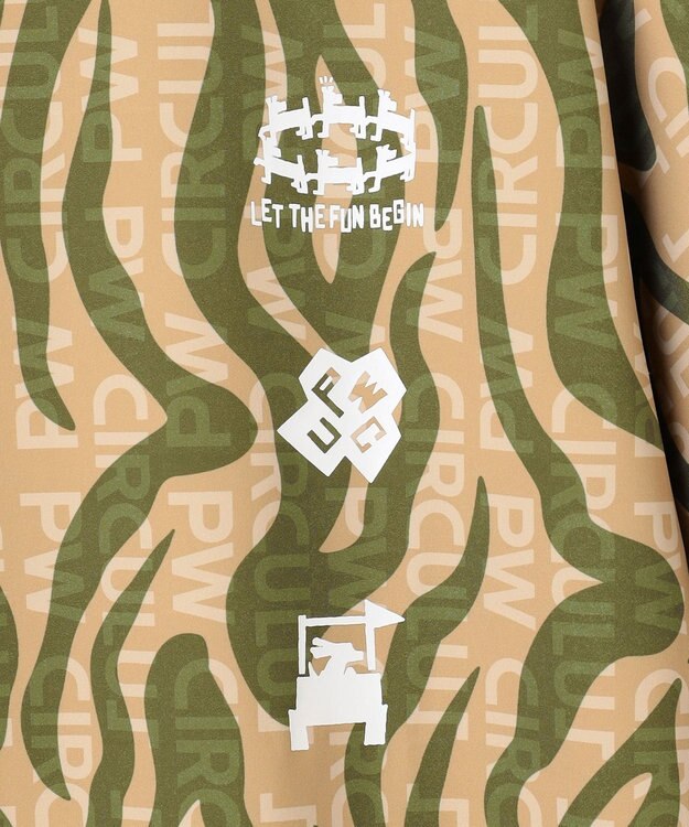 PW CIRCULUS 【UV遮蔽率99.5%  UVカット/速乾/ストレッチ】【MEN】ストライプカモフラ モックT ゴルフ カーキ系5