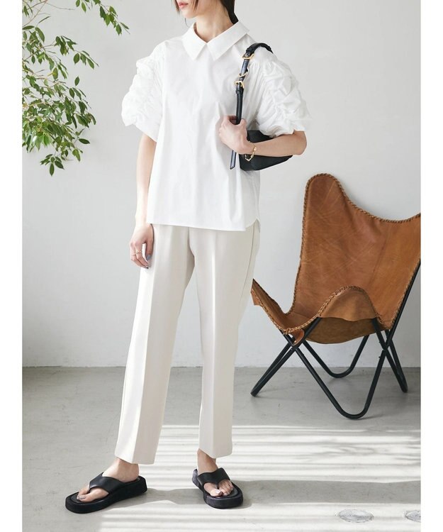 Green Parks AnriettMusee ギャザースリーブブラウス Off White