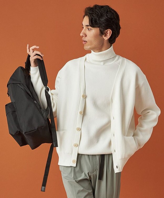 UNFILO MENS MOVE TEX Vネックカーディガン アイボリー系