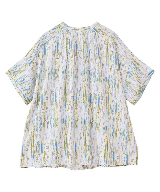 Green Parks Ｉ　アソート柄さらっとレーヨンブラウス Flower Black