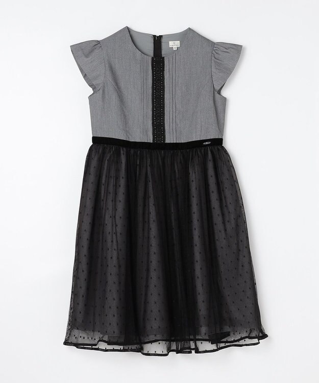 組曲 KIDS 【150-160㎝】ノワールドット ドレス グレー