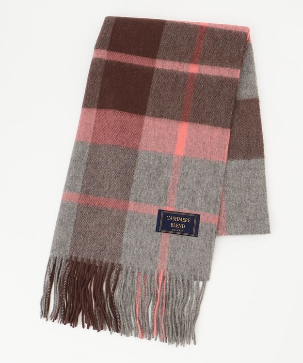 ANY カシミアブレンドストール サーモンピンク