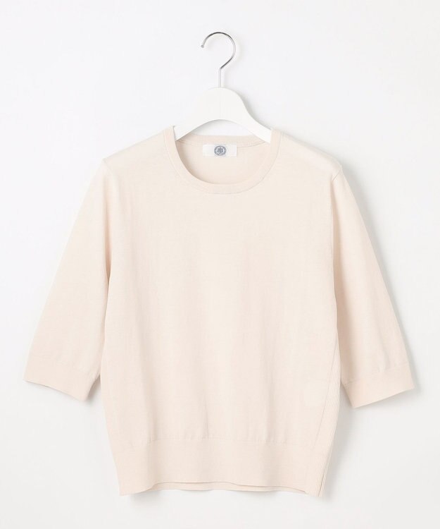 J.PRESS LADIES 【洗える】BASIC HT COTTON クールネック プルオーバー ベージュ系