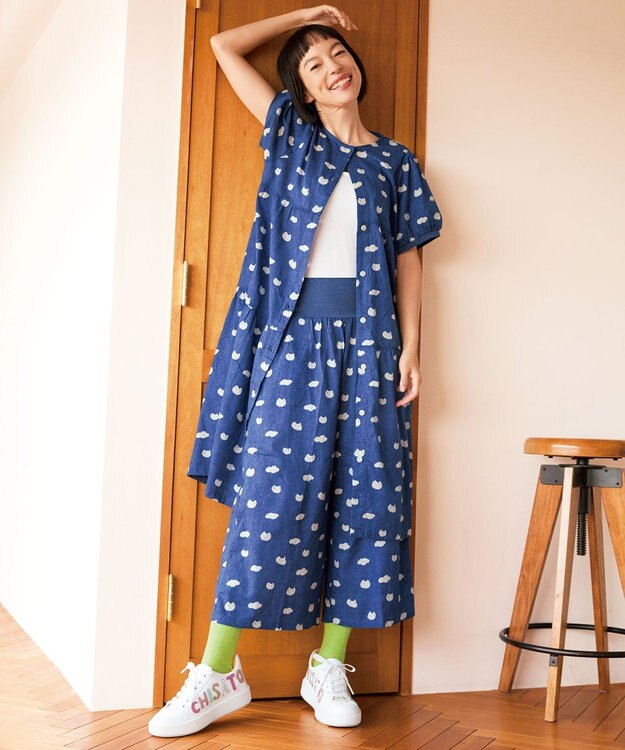 tsumori chisato SLEEP ツモリチサト ワンピース 綿100%(本体) 楊柳素材 5分袖 半袖 ロング丈 レディース UNT121 /ワコール コン