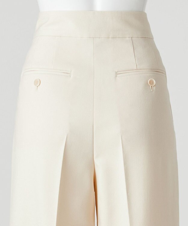 23区 S 【エステータ】ウールダブルクロス ワイドパンツ アイボリー系