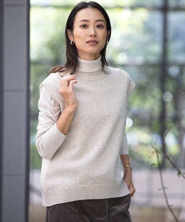 J.PRESS LADIES S 【洗える】PRINCE タートルネック ニット ベージュ系