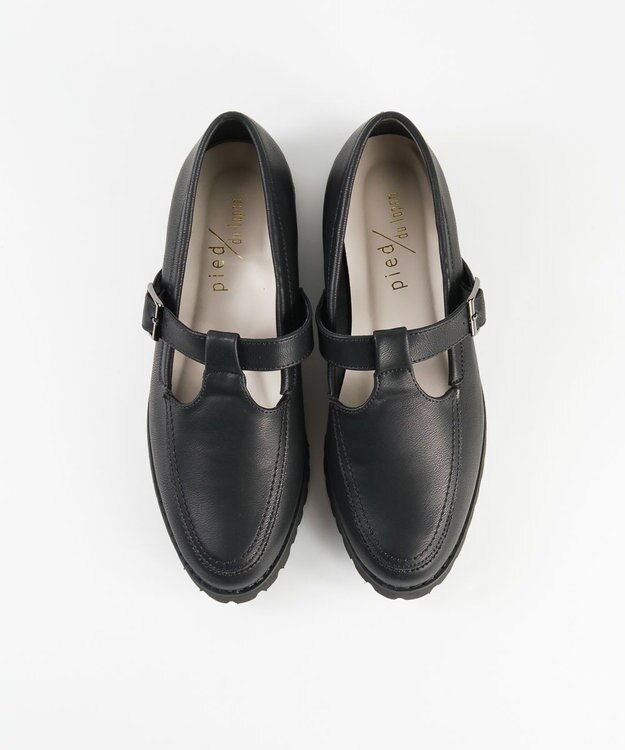 BONTRE 【pied du lapan/ピエドラパン】Tストラップローファー/50744ZI ブラック