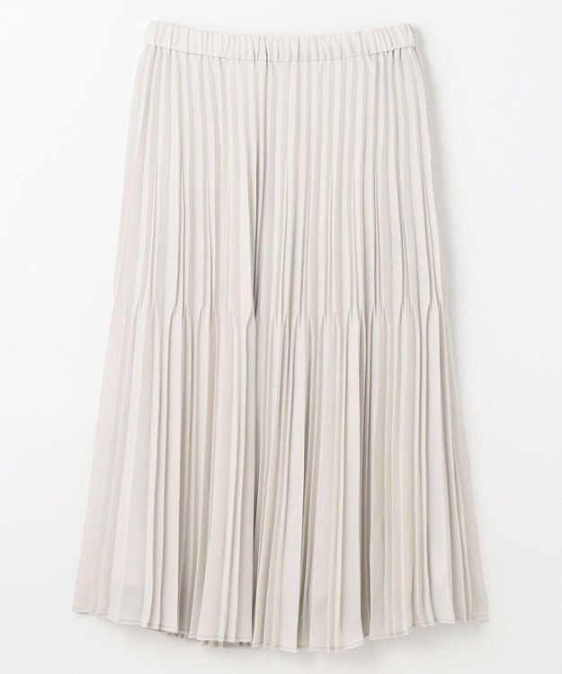 ANY L 【ウエストゴム】2段プリーツスカート ベージュ