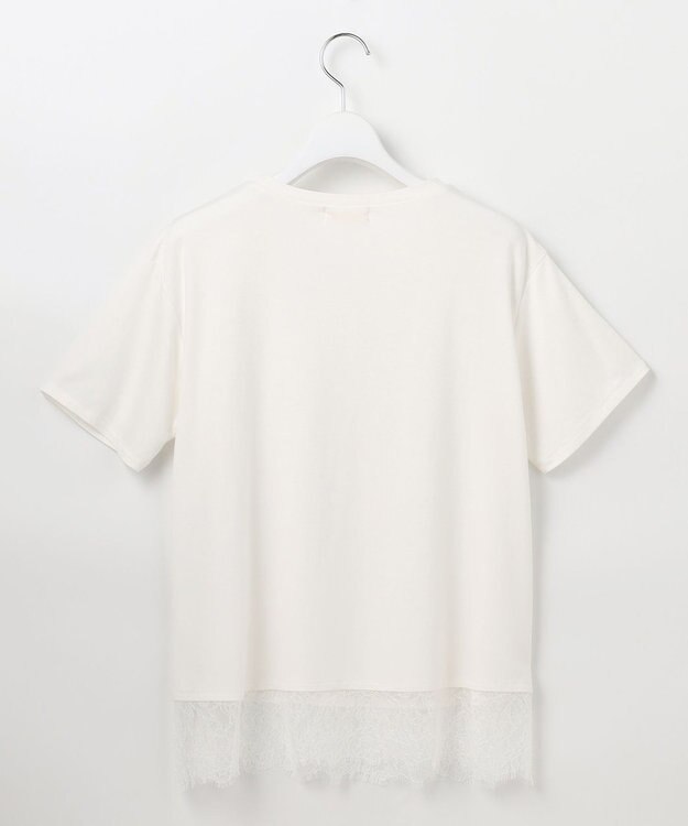 ANY SIS L 裾レース半袖Ｔシャツ オフ
