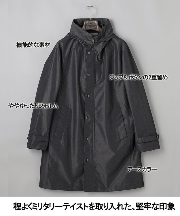 GOTAIRIKU 【シーンレスに対応】ブライトシャンブレーミリタリーパーカ コート ブラック系8