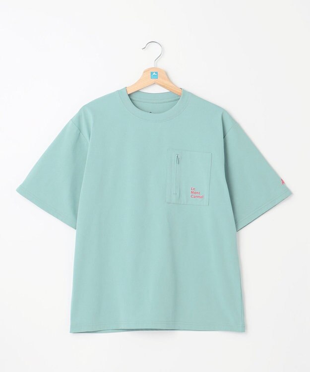 SHARE PARK LADIES 【UVカット・吸水速乾・ストレッチ・軽量 】バックプリントポケットTシャツ（S・Mサイズ） サックスブルー系