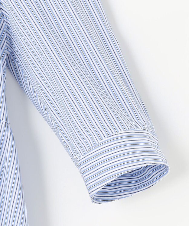 組曲 L 【WEB限定】コンパクトシャーティング ペプラムブラウス ブルーストライプ系1