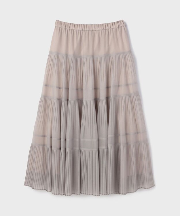 GRACE CONTINENTAL プリーツティアードスカート ベージュ