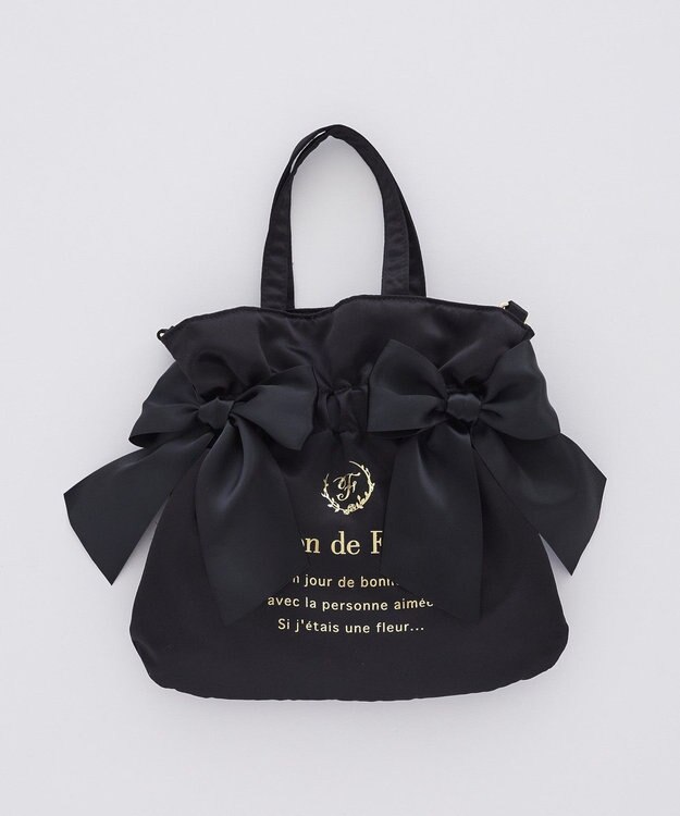 Maison de FLEUR クリアダブルリボン2Wayトート Black