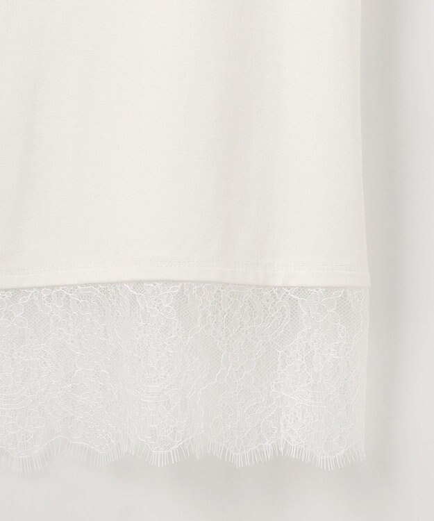 ANY SIS L 裾レース半袖Ｔシャツ オフ