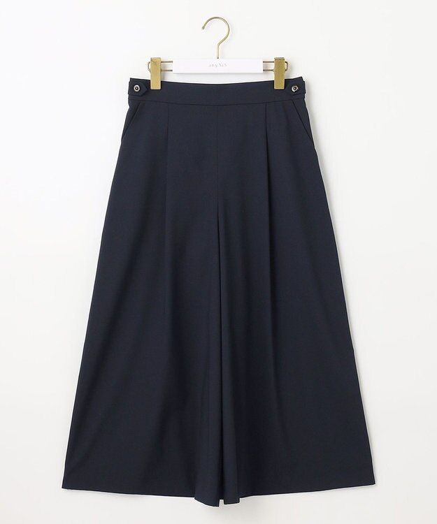 ANY SIS 【洗える】エアリーワイド クロップド パンツ ネイビー