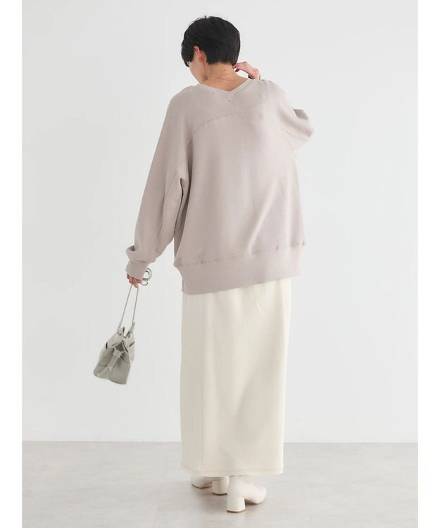 AMERICAN HOLIC バックＶラグランスウェット Gray Beige