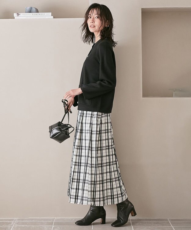 23区 【CLASSY.1月号掲載】ウールブレンド カーディガン ブラック系