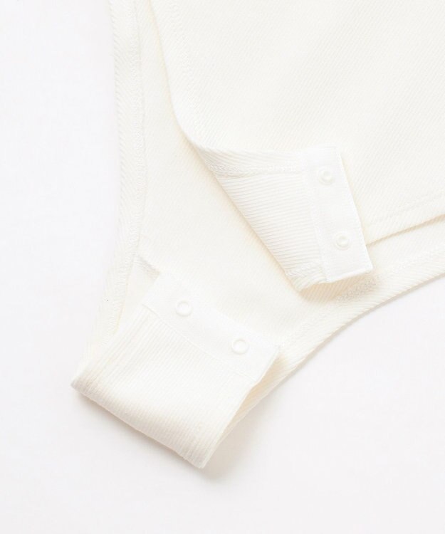 NAVE 【Nave・洗える/ストレッチ素材】ボディスーツ ロングスリーブ ホワイト系