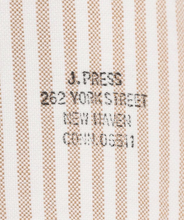 J.PRESS MEN 【IVY COLLECTION】【毎シーズン大好評】バックブル ロンストクレイジーパターン バンドカラーシャツ ベージュ系1