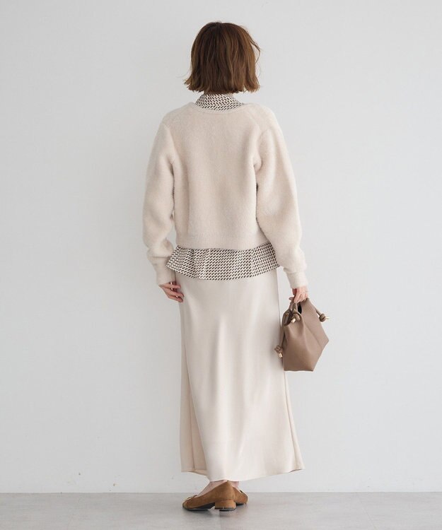 YECCA VECCA サテンフレアスカート Ivory