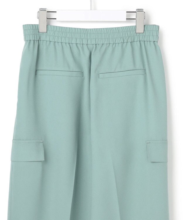 ICB 【先行予約】 FluidBackSatin ワイドストレートカーゴパンツ ダークセージ