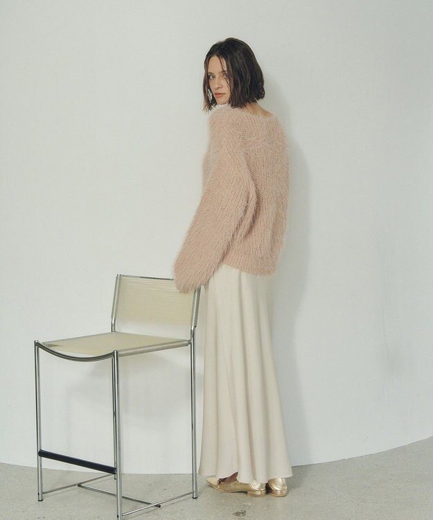 YECCA VECCA サテンフレアスカート Ivory