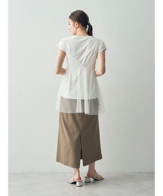 YECCA VECCA 【2点SET】マルチwayチュールオーバーキャミSET/Tee Off White
